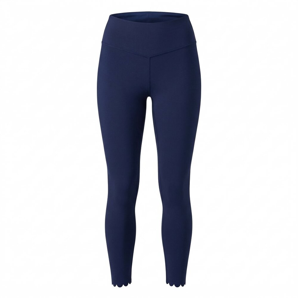 AQUA High Rise 7/8 Scalloped Hem Leggings Athletic